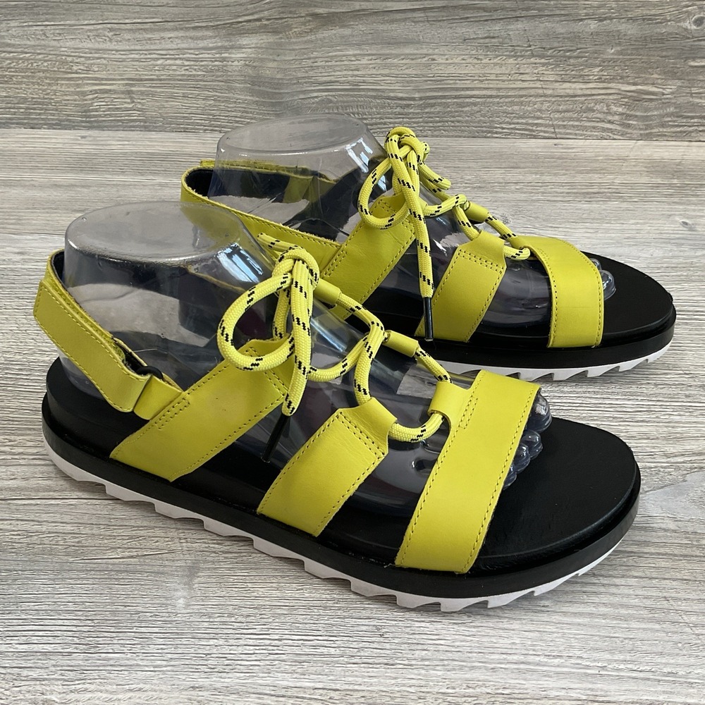 Sorel Roaming Gladiator Strappy Green Lace Up Ankle Sandals NL4709-400 Women's 9